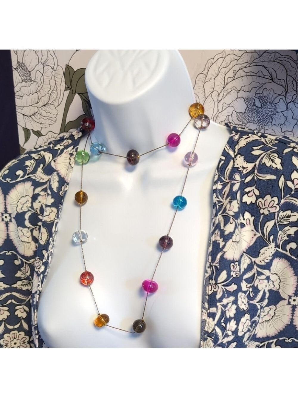 Vintage Glass Gumball Style Necklace